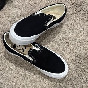 Vans Black and White Slip-On Shoes